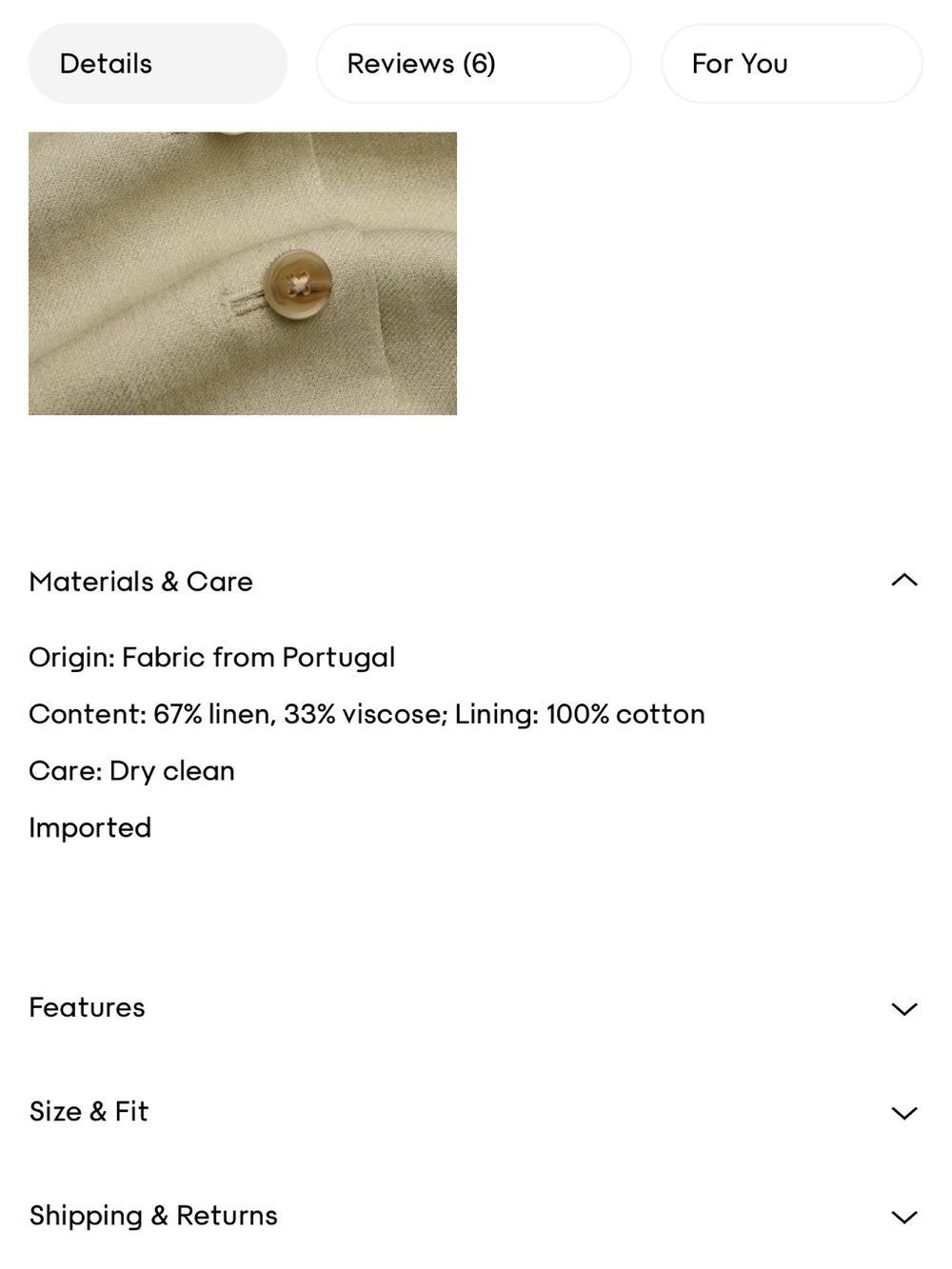 Aria Dress - Martini Olive color - Linen Button-Front Mini Dress - Picture 6 of 7